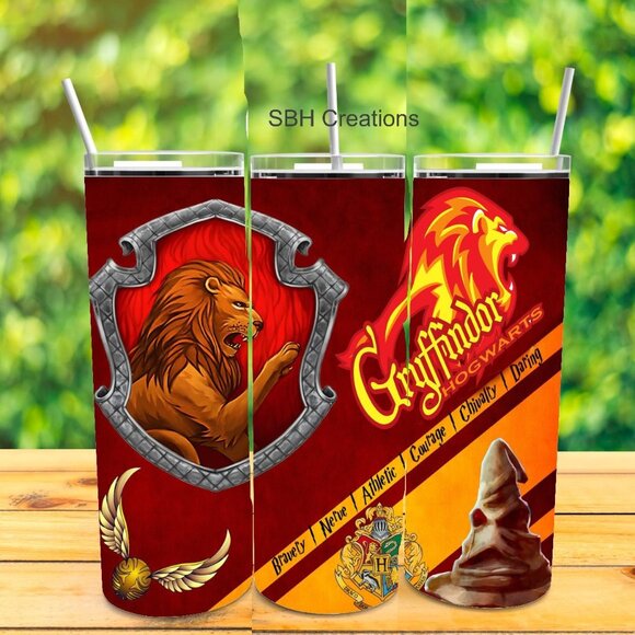 20oz Grayffindor Harry Potter insulated tumbler with sliding lid and 2 straws - Picture 1 of 1